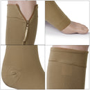Pair Of Zippered Compression Leg Support Fatigue Reliever Socks Nude S