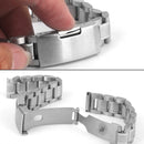 Set Of 5PCS Stainless Steel Metal Straight End Watch Band Strap With Spring Bars 14mm Silver