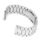 Set Of 3PCS Stainless Steel Metal Straight End Watch Band Strap With Spring Bars 26mm Silver
