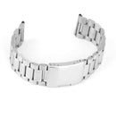 Set Of 3PCS Stainless Steel Metal Straight End Watch Band Strap With Spring Bars 26mm Silver