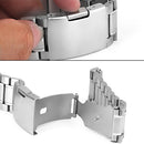 Set Of 3PCS Stainless Steel Metal Straight End Watch Band Strap With Spring Bars 26mm Silver