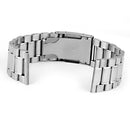 Set Of 3PCS Stainless Steel Metal Straight End Watch Band Strap With Spring Bars 26mm Silver