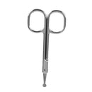 Mini Carbon Steel Sharp Durable Round Tip Design Nose Mustache Hair Removal Scissor Trimmer 8.5cm
