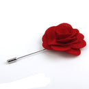 Men Classic Design Handcrafted Flower Brooch Boutonniere Tuxedo Pin Bright Red