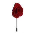 Men Classic Design Handcrafted Flower Brooch Boutonniere Tuxedo Pin Bright Red