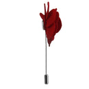 Men Classic Design Handcrafted Flower Brooch Boutonniere Tuxedo Pin Bright Red