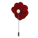 Men Classic Design Handcrafted Flower Brooch Boutonniere Tuxedo Pin Bright Red