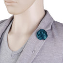 Handmade Polyester Men Boutonniere Brooch Pin Lapel Flower Clothing Decor Dark Green