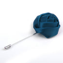 Handmade Polyester Men Boutonniere Brooch Pin Lapel Flower Clothing Decor Dark Green