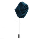 Handmade Polyester Men Boutonniere Brooch Pin Lapel Flower Clothing Decor Dark Green