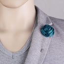 Handmade Polyester Men Boutonniere Brooch Pin Lapel Flower Clothing Decor Dark Green