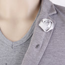 Handmade Polyester Men Boutonniere Brooch Pin Lapel Flower Clothing Decor Silver
