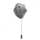Handmade Polyester Men Boutonniere Brooch Pin Lapel Flower Clothing Decor Silver