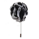 Handmade Classic Fabric Men Boutonniere Tuxedo Brooch Pin Lapel Flower Black + White