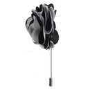 Handmade Classic Fabric Men Boutonniere Tuxedo Brooch Pin Lapel Flower Black + White