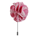 Handmade Classic Fabric Men Boutonniere Tuxedo Brooch Pin Lapel Flower Pink + White