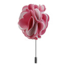 Handmade Classic Fabric Men Boutonniere Tuxedo Brooch Pin Lapel Flower Pink + White