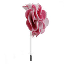 Handmade Classic Fabric Men Boutonniere Tuxedo Brooch Pin Lapel Flower Pink + White