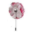 Handmade Classic Fabric Men Boutonniere Tuxedo Brooch Pin Lapel Flower Pink + White