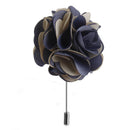 Handmade Classic Fabric Men Boutonniere Tuxedo Brooch Pin Lapel Flower Grey + Khaki