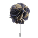 Handmade Classic Fabric Men Boutonniere Tuxedo Brooch Pin Lapel Flower Grey + Khaki