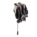 Handmade Classic Fabric Men Boutonniere Tuxedo Brooch Pin Lapel Flower Grey + Khaki