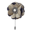 Handmade Classic Fabric Men Boutonniere Tuxedo Brooch Pin Lapel Flower Grey + Khaki