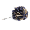 Handmade Classic Fabric Men Boutonniere Tuxedo Brooch Pin Lapel Flower Grey + Khaki