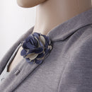 Handmade Classic Fabric Men Boutonniere Tuxedo Brooch Pin Lapel Flower Grey + Khaki