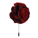 Handmade Classic Fabric Men Boutonniere Tuxedo Brooch Pin Lapel Flower Mauve + Red