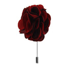 Handmade Classic Fabric Men Boutonniere Tuxedo Brooch Pin Lapel Flower Mauve + Red