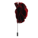 Handmade Classic Fabric Men Boutonniere Tuxedo Brooch Pin Lapel Flower Mauve + Red