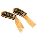 1 Pair Military Star Golden Tassel Link Chain Epaulet Shoulder Boards Badge