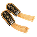 1 Pair Military Star Golden Tassel Link Chain Epaulet Shoulder Boards Badge