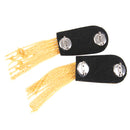 1 Pair Military Star Golden Tassel Link Chain Epaulet Shoulder Boards Badge