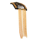 1 Pair Military Star Golden Tassel Link Chain Epaulet Shoulder Boards Badge