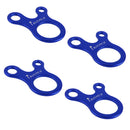4pcs Stainless Steel 3 Hole Rope Guyline Runner Anti Slip Fastener Camping Hiking Blue