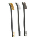 3Pcs Handy Wire Brush Set Brass & Nylon & Stainless Steel Bristle Cleaning Brush Tool