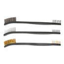 3Pcs Handy Wire Brush Set Brass & Nylon & Stainless Steel Bristle Cleaning Brush Tool