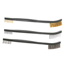 3Pcs Handy Wire Brush Set Brass & Nylon & Stainless Steel Bristle Cleaning Brush Tool