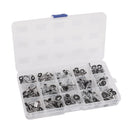 75 Pcs/Box 15 Sizes Stainless Steel Ceramics Bait Casting Fishing Rod Guides Line Rings Repair Tool
