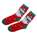1 Pair 80% Cotton Unisex Autumn Winter Cute Snowman Christmas Style Soft Crew Socks Red