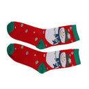 1 Pair 80% Cotton Unisex Autumn Winter Cute Snowman Christmas Style Soft Crew Socks Red