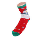 1 Pair 80% Cotton Unisex Autumn Winter Cute Snowman Christmas Style Soft Crew Socks Red