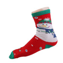 1 Pair 80% Cotton Unisex Autumn Winter Cute Snowman Christmas Style Soft Crew Socks Red