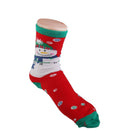 1 Pair 80% Cotton Unisex Autumn Winter Cute Snowman Christmas Style Soft Crew Socks Red
