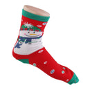 1 Pair 80% Cotton Unisex Autumn Winter Cute Snowman Christmas Style Soft Crew Socks Red