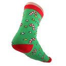 1 Pair 80% Cotton Unisex Soft Autumn Winter Warm Christmas Tiny Umbrella Pattern Crew Socks Green