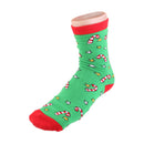1 Pair 80% Cotton Unisex Soft Autumn Winter Warm Christmas Tiny Umbrella Pattern Crew Socks Green