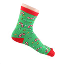 1 Pair 80% Cotton Unisex Soft Autumn Winter Warm Christmas Tiny Umbrella Pattern Crew Socks Green